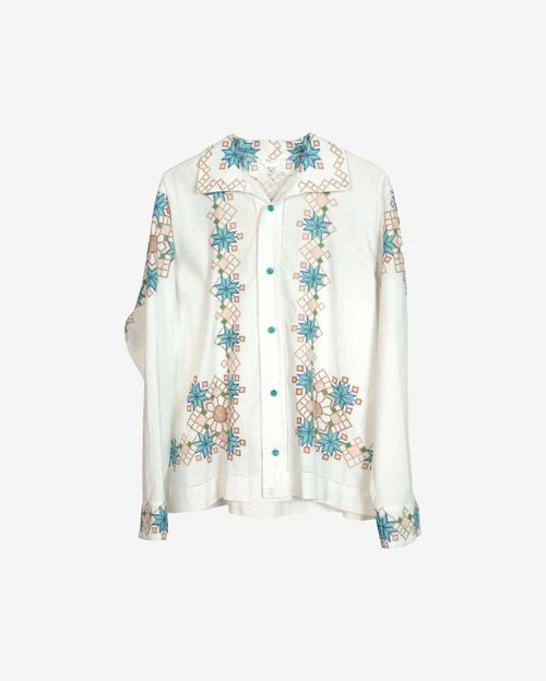 Рубашка Soeurs Украшенная Повторяющимся Узором / Repeating Pattern Long Sleeve белая